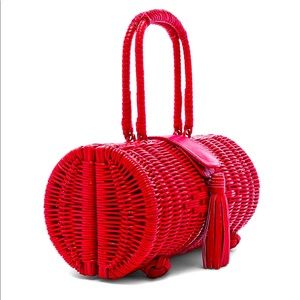 Cleobella rattan red bag NWT